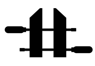 Tasarım için tek siluet yapı aracı simgesini klemp mengenesi