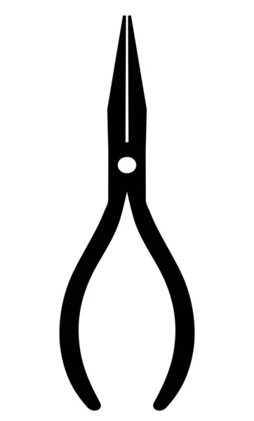 Pliers single silhouette construction tool icon for design — Stock Vector