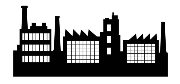 Vector Cidade silhueta elemento objeto retro da Indústria Fábrica —  Vetores de Stock