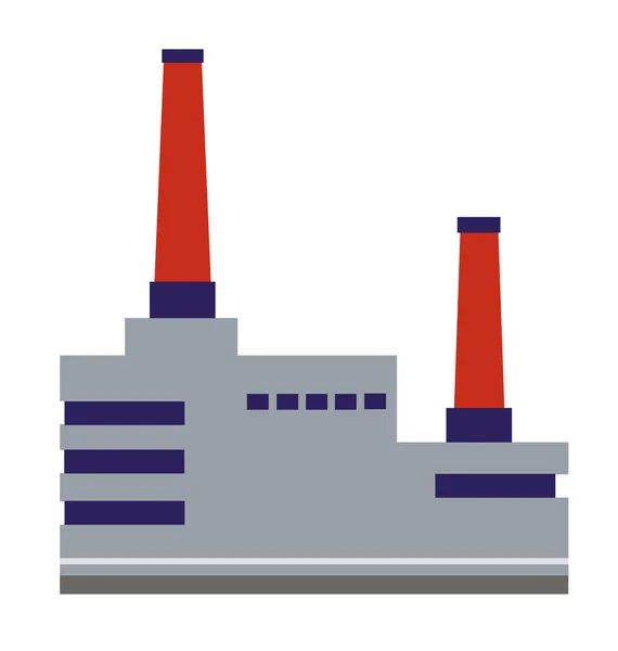 Industry Factory mehrfarbige Vector City Silhouette Objektelement Retro — Stockvektor