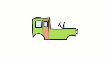 Oyuncak çizgi film animasyon nesne elementi arabanın retro