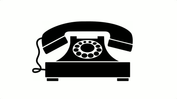 Retro telefon vintage gamla rörelse animation — Stockvideo