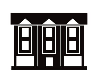 Siyah siluet tasarım için tek bir yapı