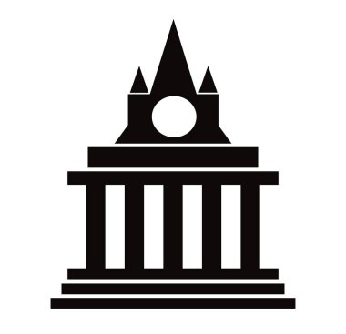 Siyah siluet tasarım için tek bir gökdelen inşa binası