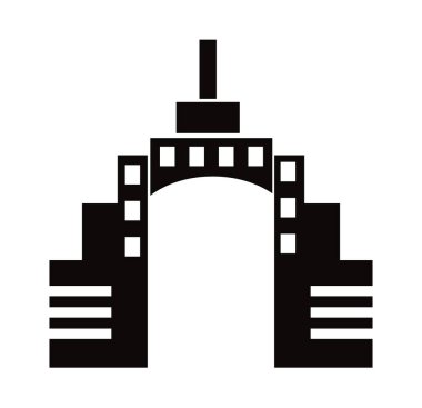 Siyah siluet tasarım için tek bir fabrika inşaatı