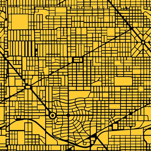 Abstract stadsplan. Bewerkbare vectorstratenkaart van een fictieve generieke stad — Stockvector