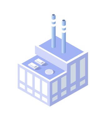 Modern şehrin izometrik mimarisi. Tek bir modern bina.