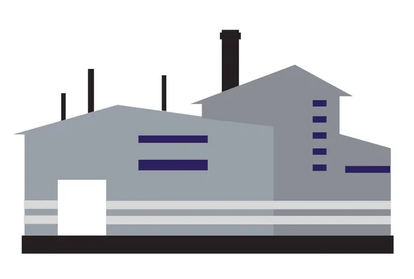 工业工厂彩色矢量城市轮廓对象元素复古 — 图库矢量图片
