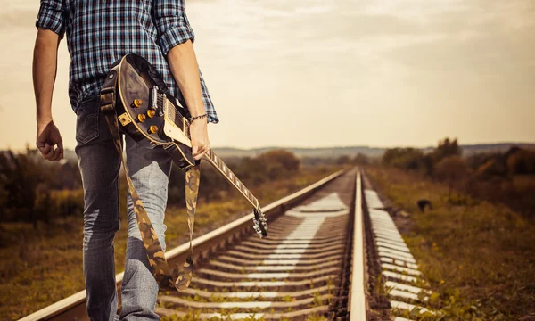 Ferrocarril a horizonte — Foto de Stock