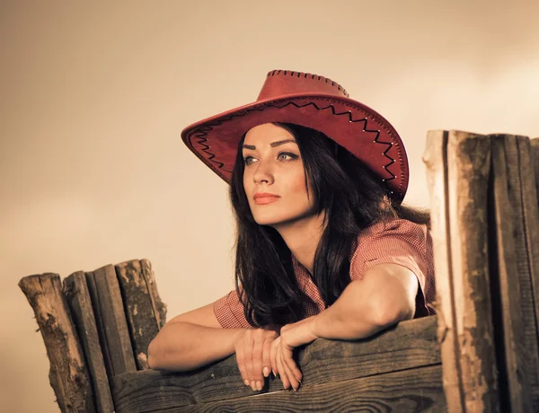 Young woman portrait in a hat — Stock Photo, Image