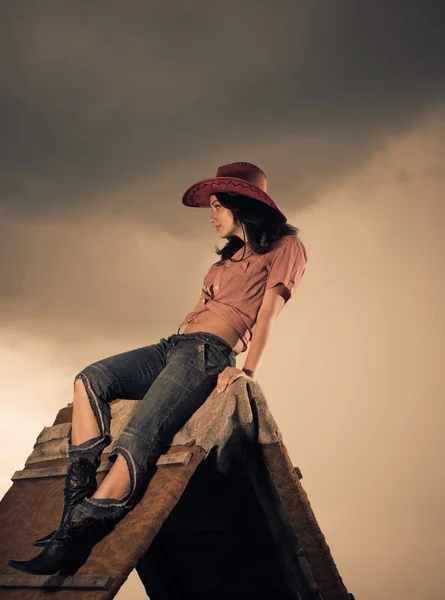 Kovboy kız — Stok fotoğraf