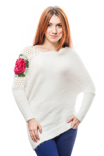 Stylish redhead woman portrait — Stock Photo, Image