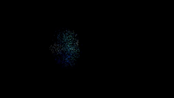 Colorful Particles Motion Black Background — Stock Video