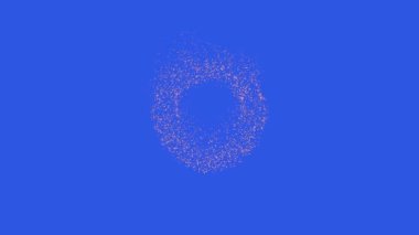 Mavi arkaplan üzerinde izole edilmiş hareket halinde özel şekil