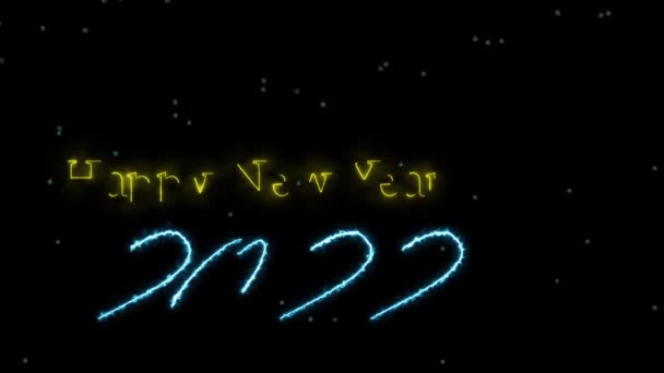 New 2022 Year Greeting Animation Christmass Tree Glasses Back Background — Stock Video