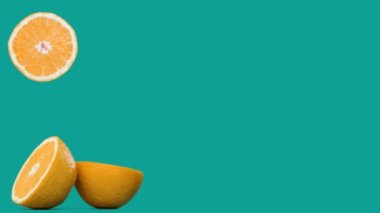 Dilimlenmiş portakallar döngü içinde ekranda hareket ediyor