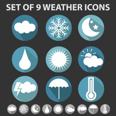 9 trendy weather simge kümesi