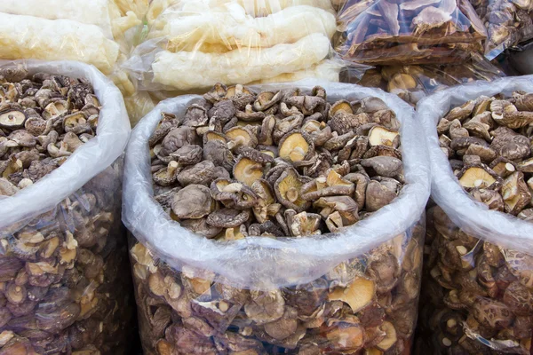 Getrockneter Shiitake-Pilz auf dem Markt — Stockfoto