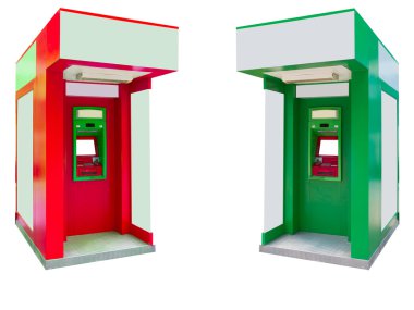 Automated teller machine,ATM isolated on white clipart