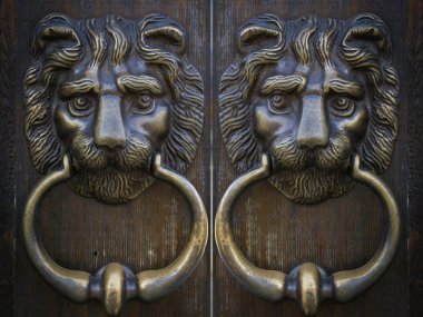 Vintage oryantal tokmağı kapı metal aslan
