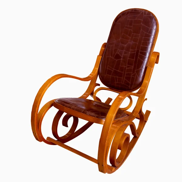 เก้าอี้ไม้แยกกันบนพื้นหลังสีขาว — ภาพถ่ายสต็อก