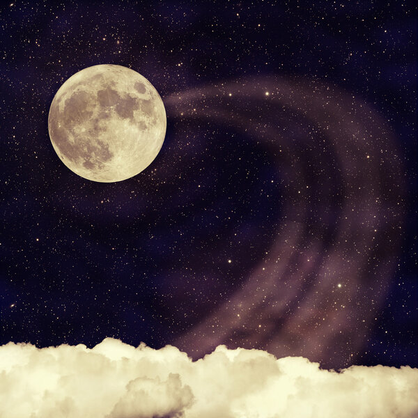 Vintage moon sky background