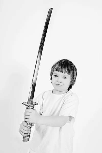 Samurai rapaz — Fotografia de Stock