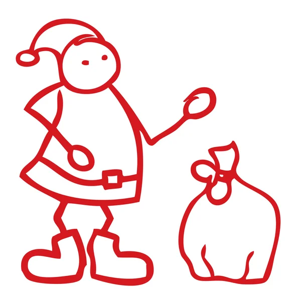 Papai Noel doodle — Vetor de Stock