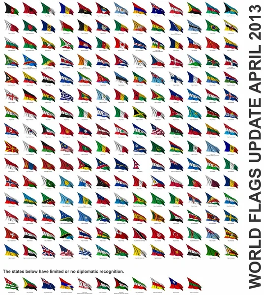 Wereld vlaggen april 2013 — Stockfoto