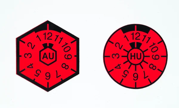 TÜV-seal and AU-badge Jogdíjmentes Stock Képek