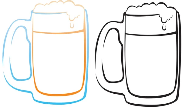 该图显示了程式化的啤酒杯 — 图库矢量图片