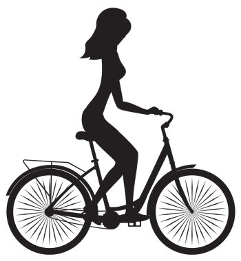 şekil bir kız bisikletle gösterir.