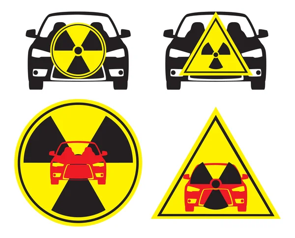 De figuur toont de radioactieve auto — Stockvector