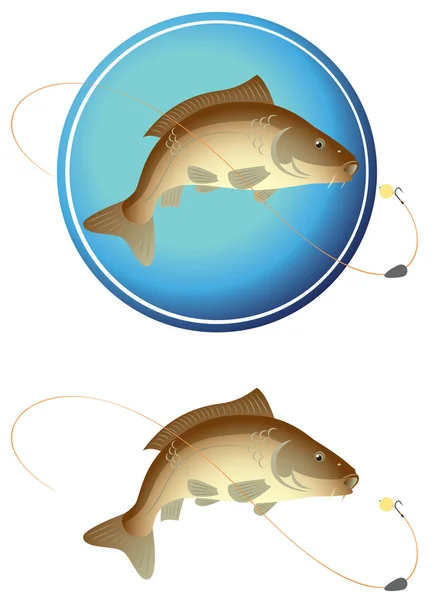 The figure shows a fish with a hook — Stock Vector