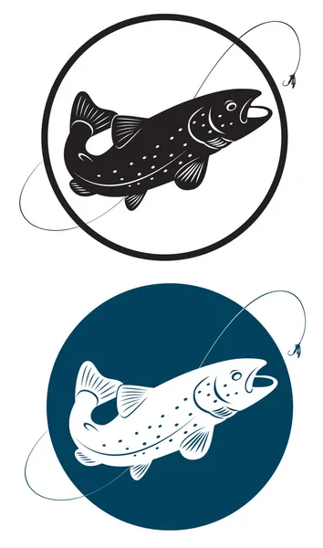 The figure shows a trout fish — Stock Vector