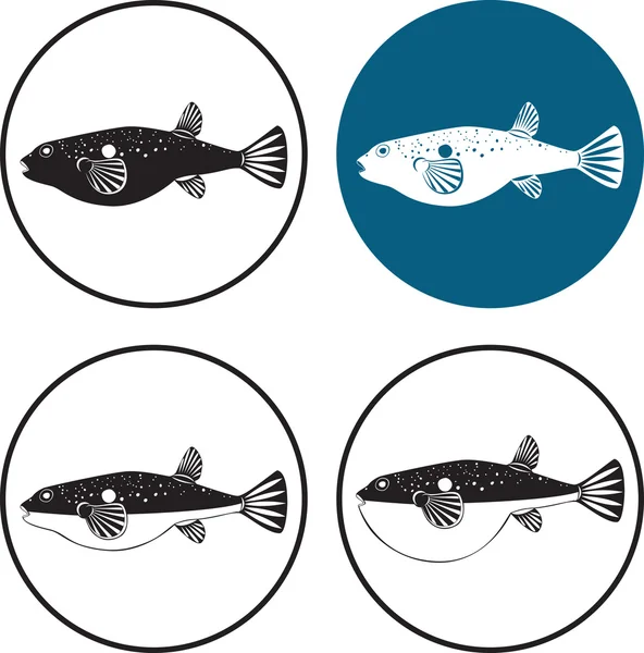 Az ábrán a mérgező fugu hal — Stock Vector