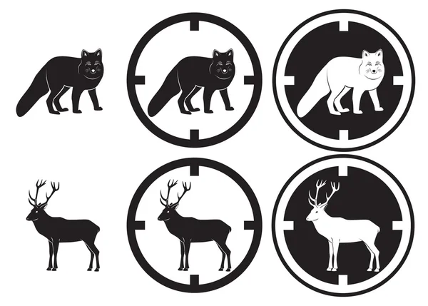 该图显示的狐狸和鹿 — 图库矢量图片