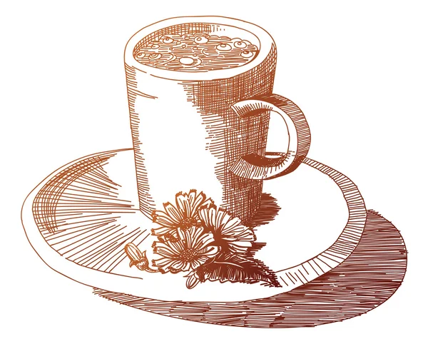 La figure montre une tasse de thé — Image vectorielle