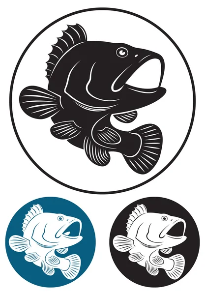 Морський окунь риби — стоковий вектор