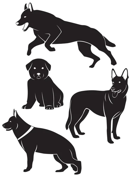 La figura muestra la silueta de un perro — Vector de stock