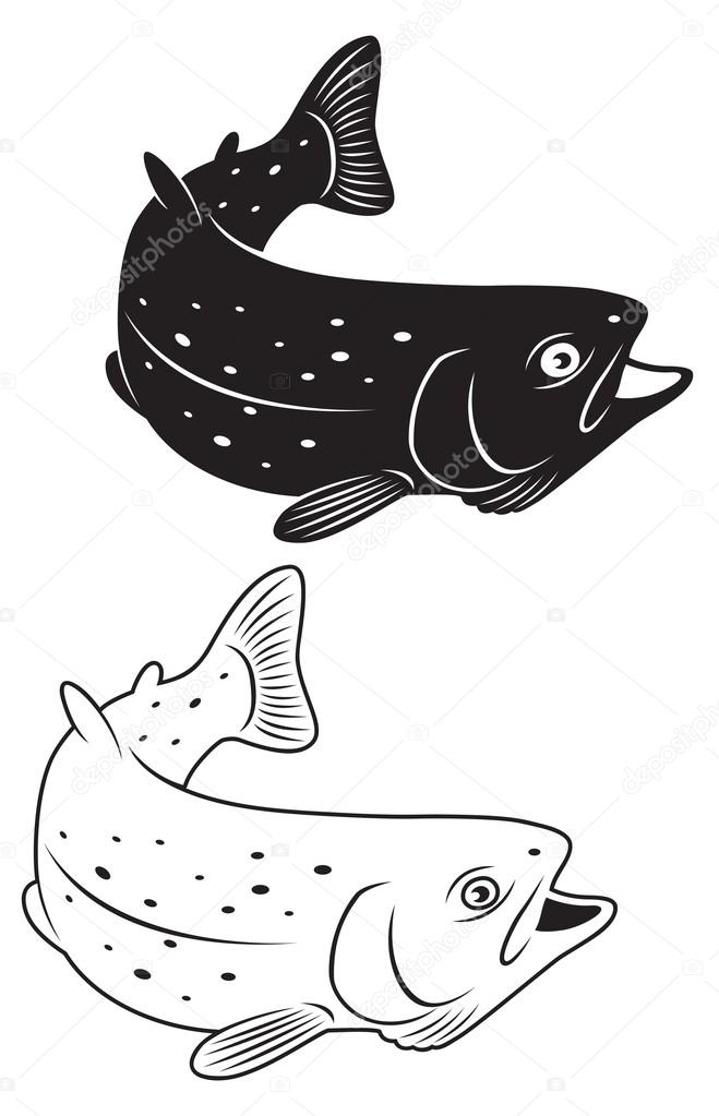 The figure shows a trout