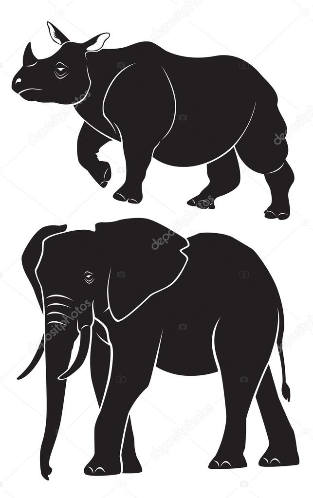 animal rhino elephant