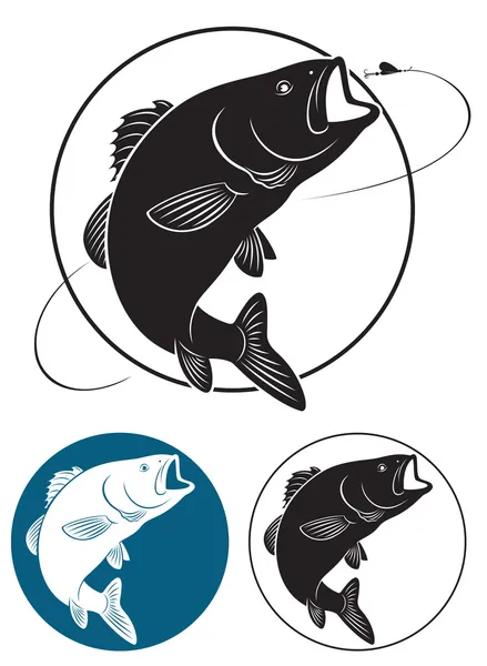 The figure shows fish bass — Stock Vector