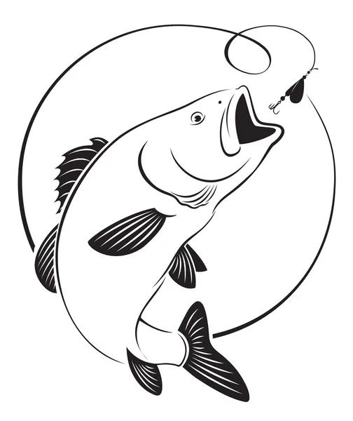 The figure shows fish bass — Stock Vector