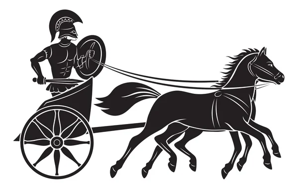 The figure shows a chariot with a gladiator — Stock Vector