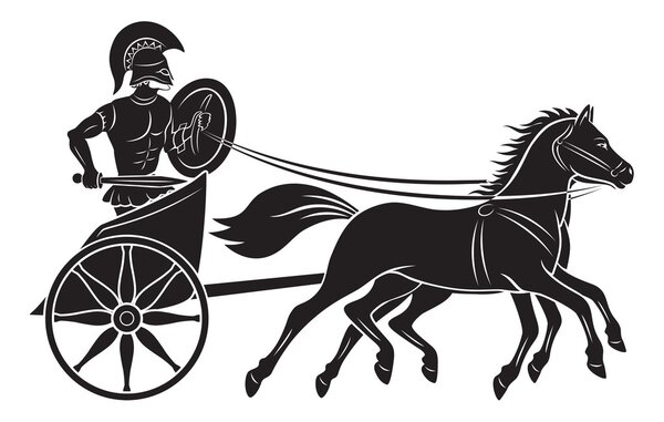 The figure shows a chariot with a gladiator