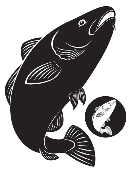 The figure shows a cod fish — Stock Vector