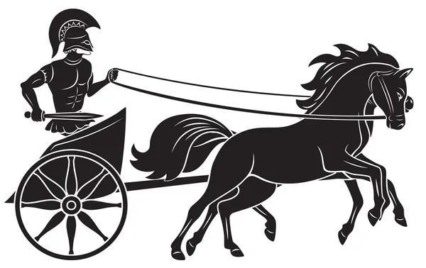 The figure shows a chariot with a gladiator — Stock Vector