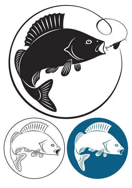 The figure shows fish bass — Stock Vector