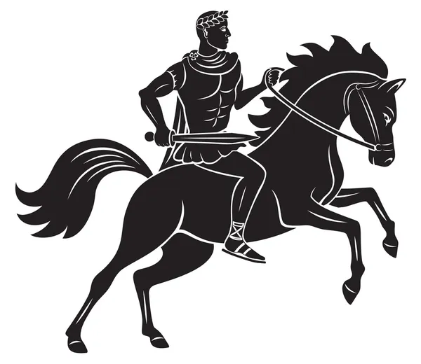 Caesar on horseback — Stock Vector